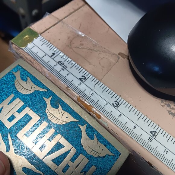 Vintage 70's Mexico Mazatlan Blue Inlay Belt Buckle With Marlin Fish Design - Picture 4 of 5